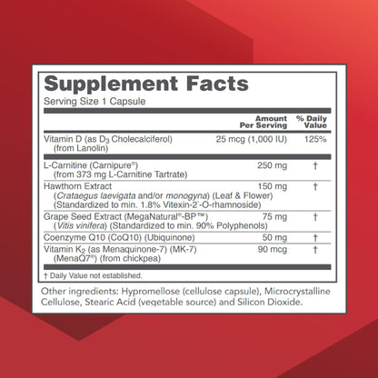 PROTOCOL FOR LIFE BALANCE Clinical Cardio-6 - Support Heart Health & Blood Pressure Already Within a Normal Range - with L-Carnitine, Hawthorn, Grape Seed Extract - Soy & Dairy Free - 90 Veg Caps