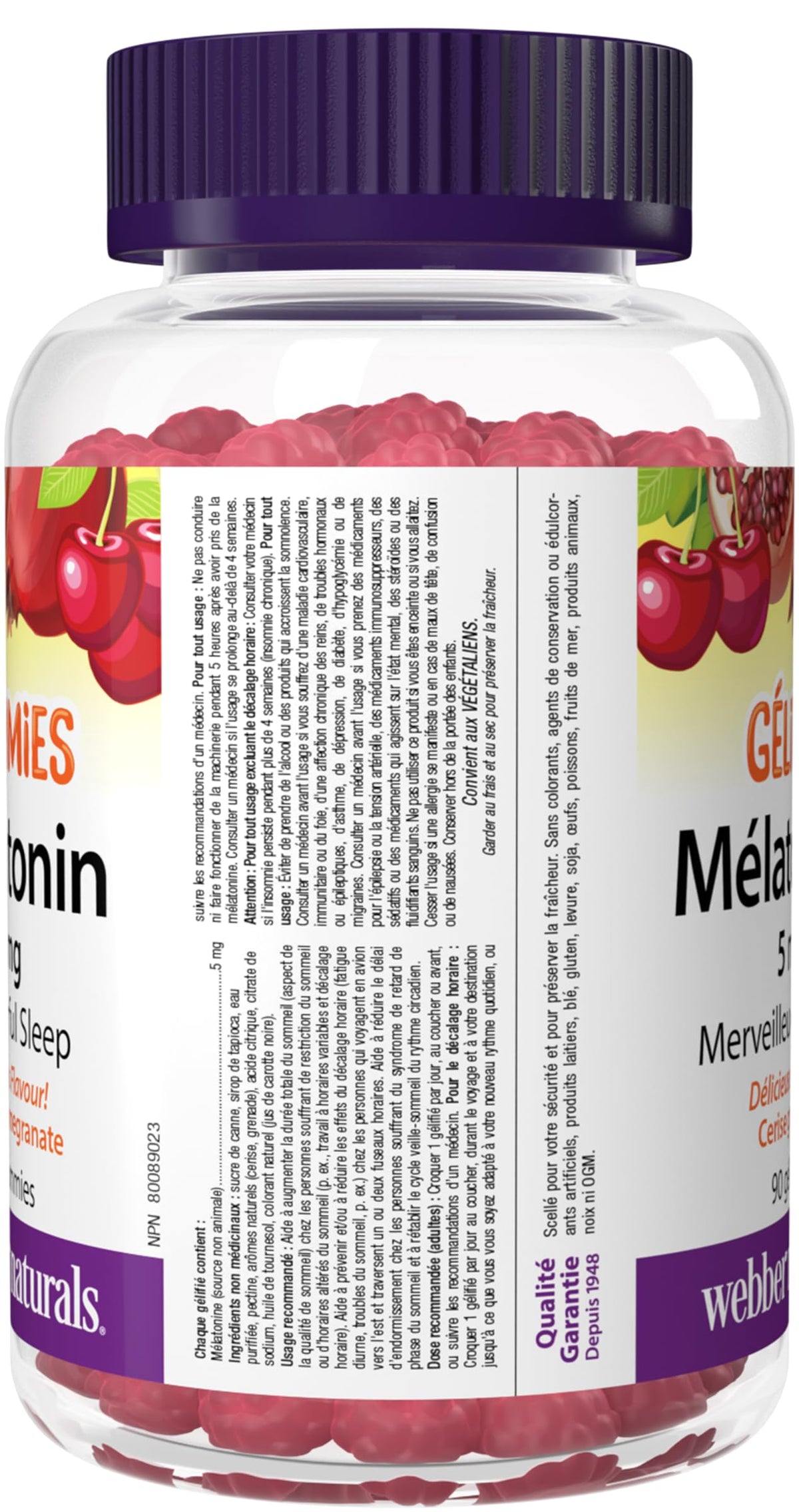 Webber Naturals Melatonin 5 mg Gummy, 90 Gummies