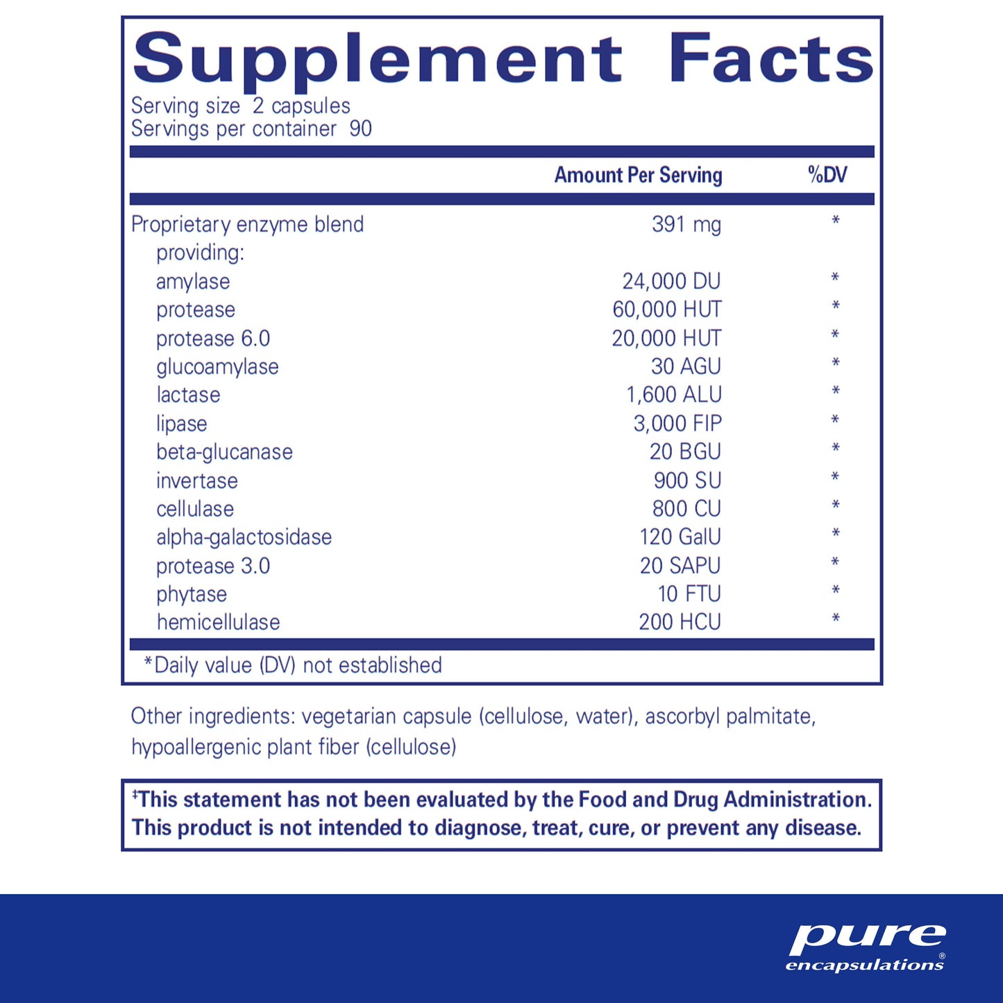 Pure Encapsulations Digestive Enzymes Ultra - Vegetarian Digestive Enzyme Supplement to Support Protein, Carb, Fiber, and Dairy Digestion* - 180 Capsules