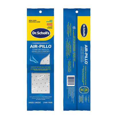 Dr. Scholl's® Air-Pillo® Comfort Insoles, Ultra-Soft Cushioning and Lasting Comfort with Two Layers of Foam that Fit in Any Shoe, Unisex (Men 7-13) (Women 5-10), 1 Pair, Trim to Fit Inserts