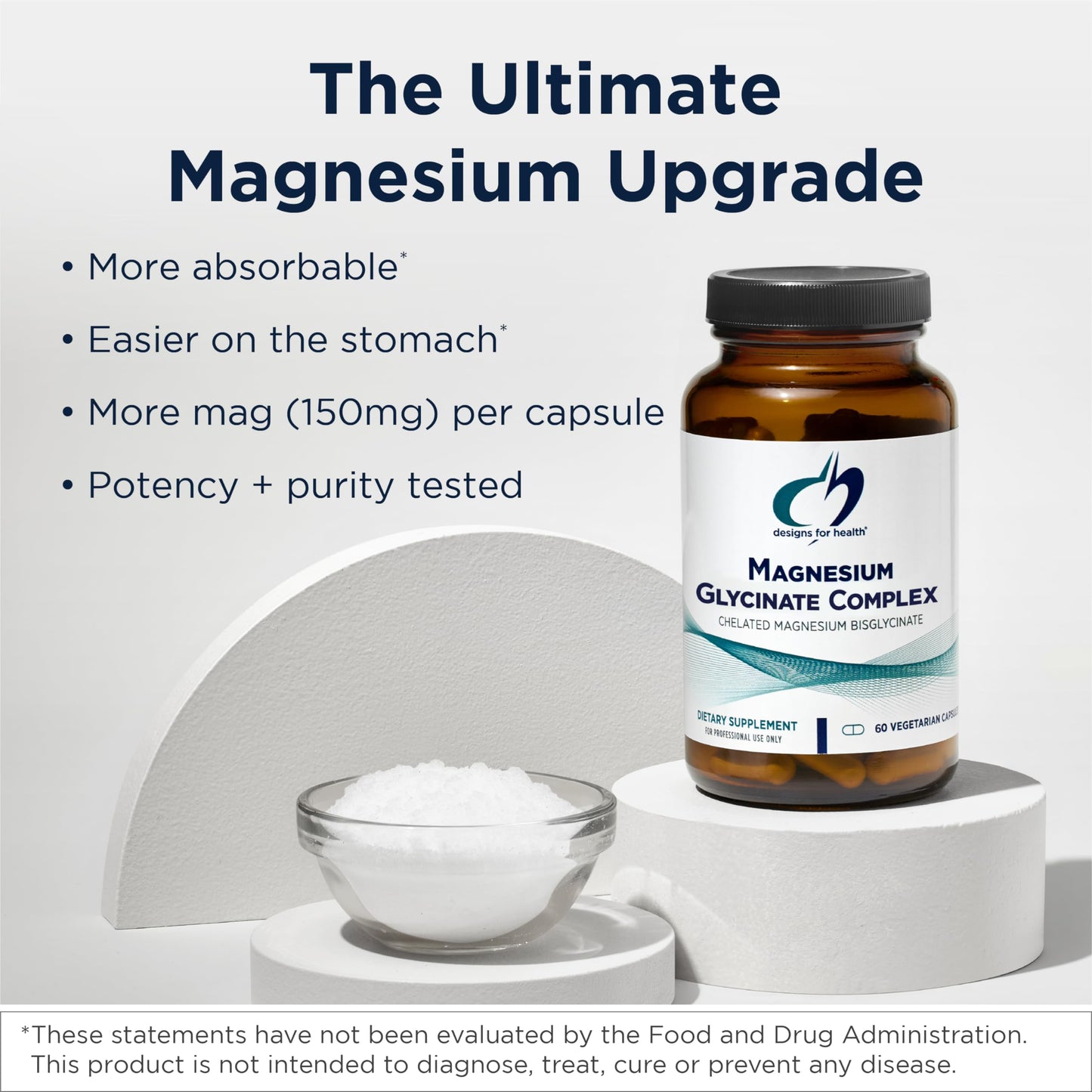 Designs for Health Magnesium & Women's Probiotic Bundle - ProbioMed Women (30 Capsules) Gut Health & Vaginal Probiotic with Magnesium Glycinate Complex (60 Capsules) Superior Absorption Magnesium