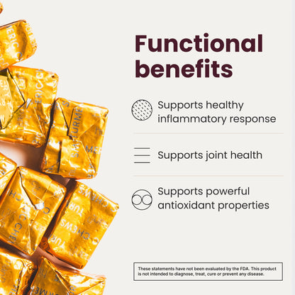 HumanN Turmeric Chews Supplement – Clinically Studied High Absorption Curcumin Complex - Orange Citrus Flavor – from SuperBeets Makers – Joint Health – 30 Count