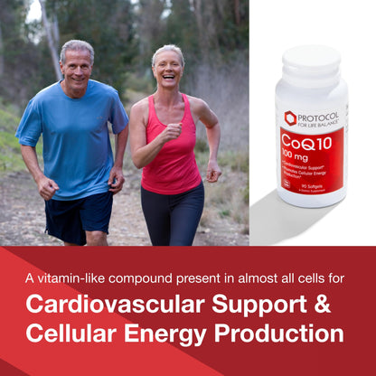 Protocol CoQ10 100mg - with Vitamin E & Soy Lecithin - CoQ10 Supplement - Halal & Egg Free - 90 Softgels