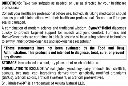 XYMOGEN SynovX Relief - Joint Support Supplement with Boswellia Serrata Extract + Turmeric - Muscle and Joint Relief Supplements - Vegan, Gluten Free and Non GMO (40 Softgels)