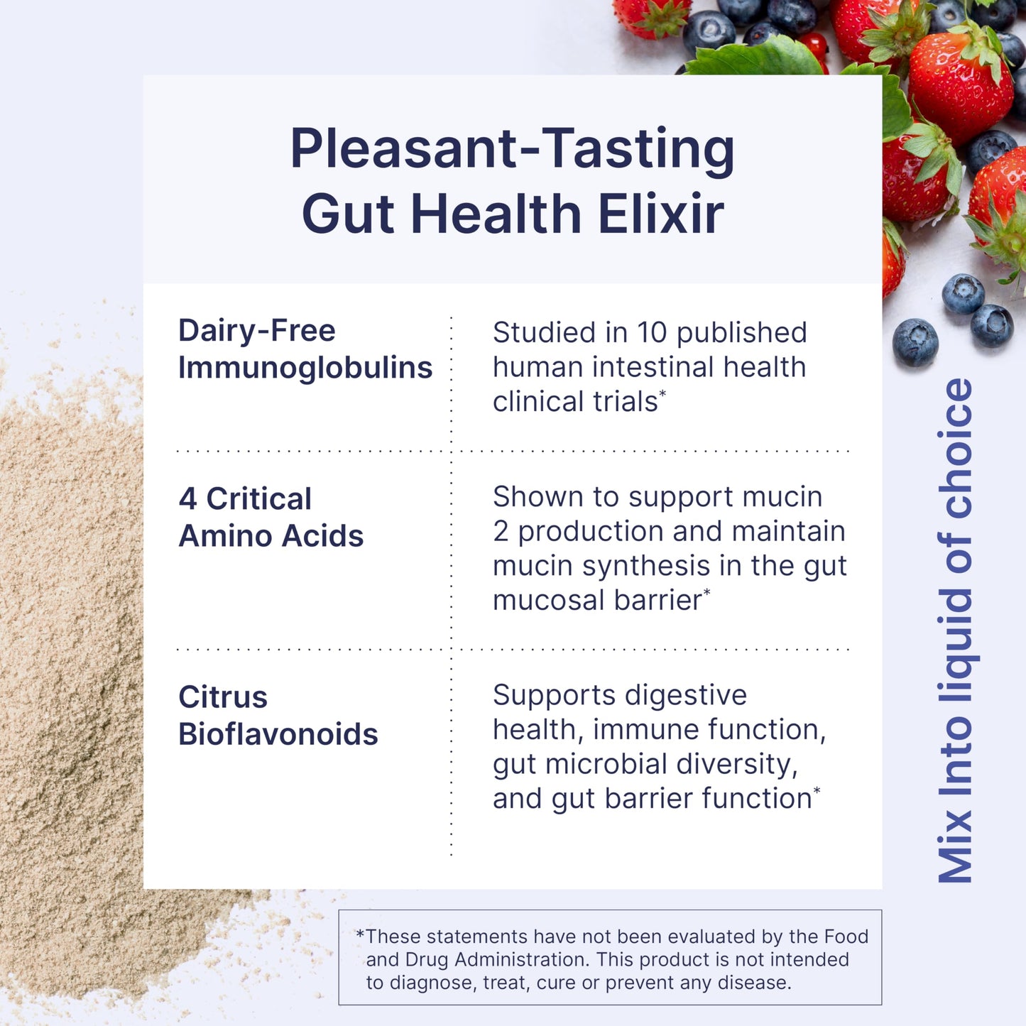 Microbiome Labs MegaMucosa Gut Health Powder - Digestive Supplement with Complete Mucosal Support for Healthy Gut & Immune Function - Dairy-Free Immunoglobulins & Amino Acids - Berry Acai (5.5 oz)