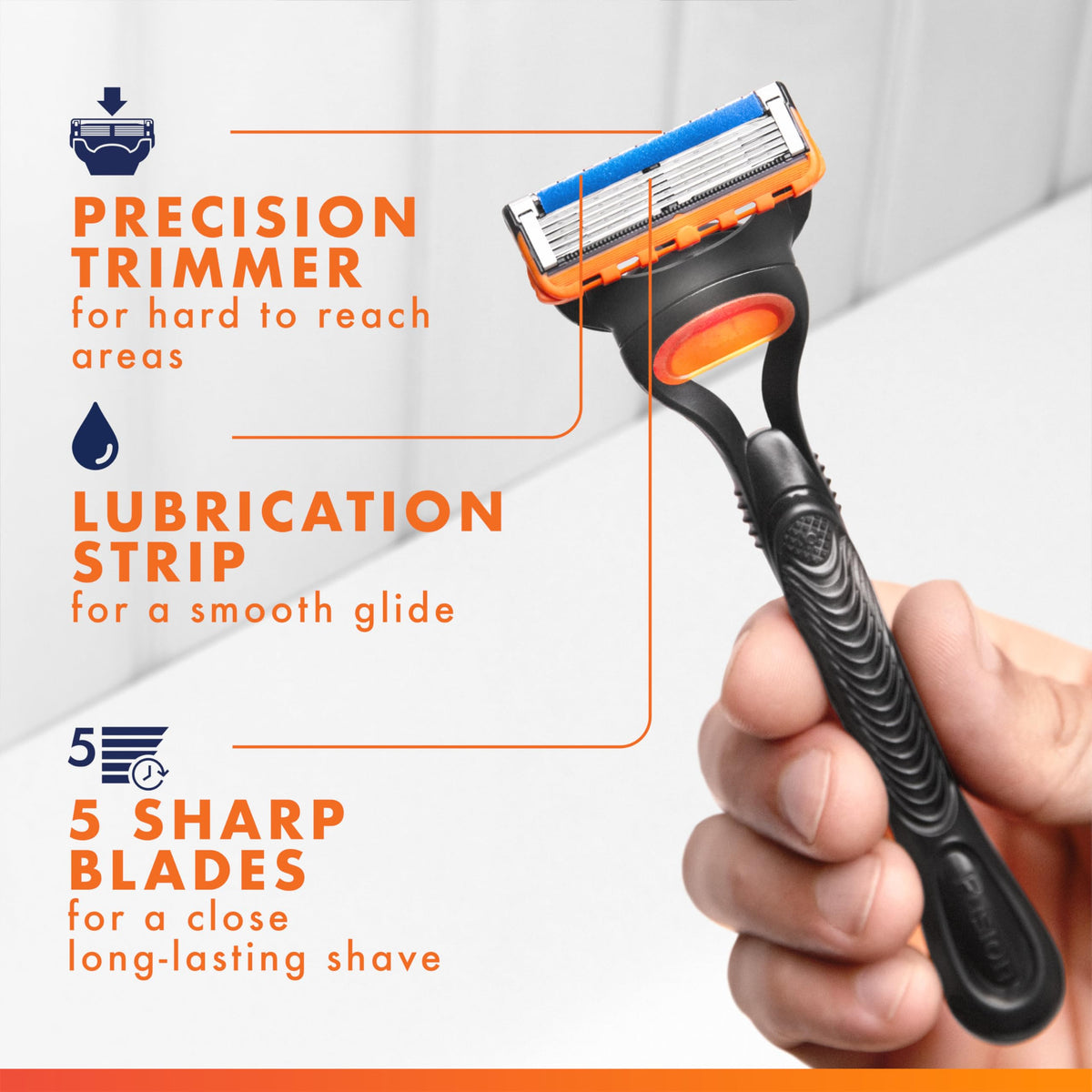 Gillette Fusion5 Men's Razor Blade Refills, 12 Refills