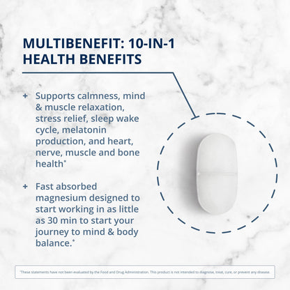 Metagenics Magnesium Glycinate - Highly Absorbable - Support for Sleep, Stress Relief, Muscle, Bone, Heart & Nerve Health - Gluten-Free - Non-GMO - Vegetarian - 240 Tablets