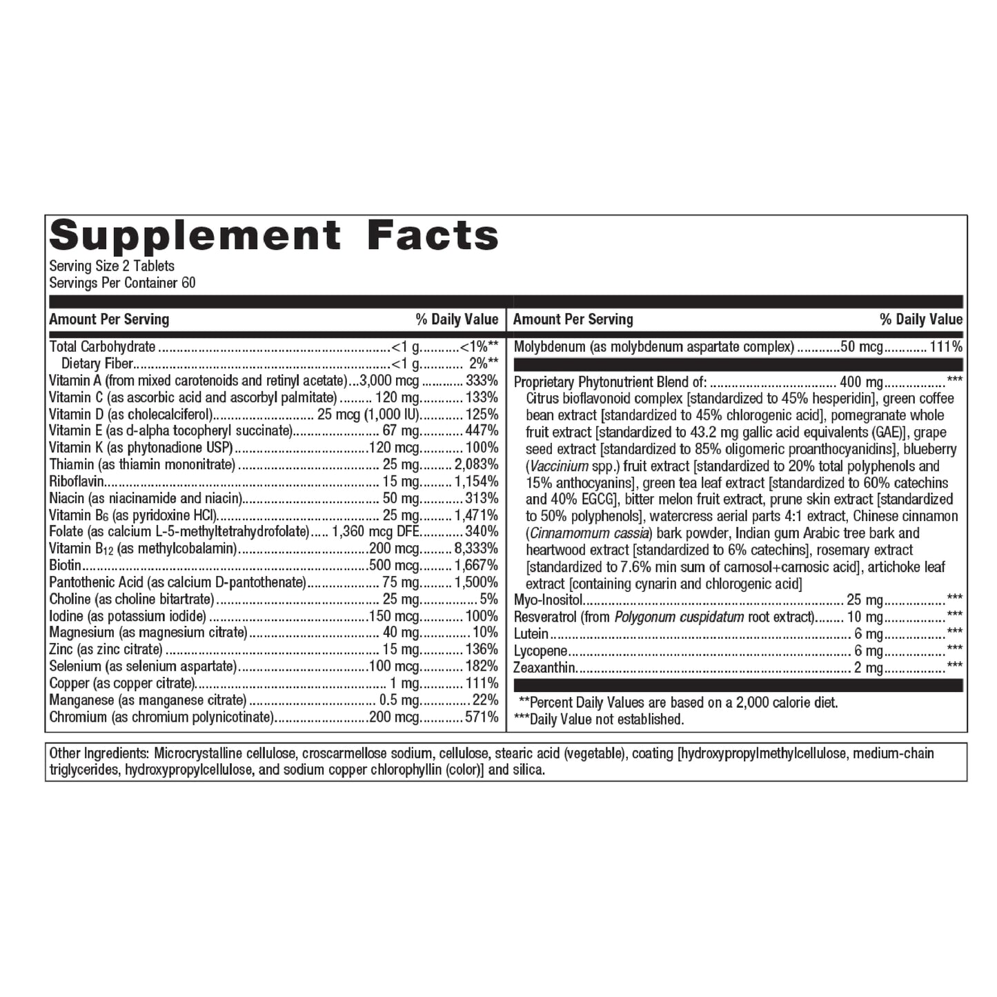 Metagenics PhytoMulti Multivitamin Without Iron - Daily Multivitamin for Overall Health & Aging - 20+ Essential Vitamins & Minerals - with Vitamin B6, Lutein, Zeaxanthin & More - 120 Tablets