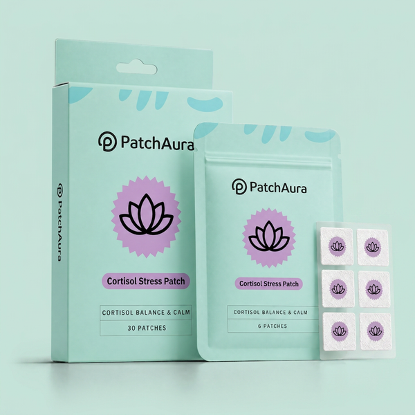 PatchAura Cortisol Patch – Stress Relief & Cortisol Balance, Calm Mood & Relaxation Support, Daily Wellness Patches (30 Patches)