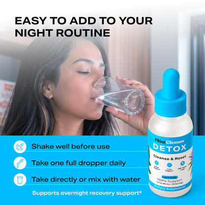 FlowCleanse DETOX Liquid Drops 60ml – Cleanse & Reset Formula – Liver & Detox Support – Daily Drops for Full Body Reset