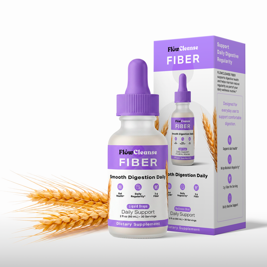 FlowCleanse FIBRE Gouttes Liquides 60 ml – Soutien Quotidien en Fibres – Santé Intestinale et Régularité – Formule Digestion Douce