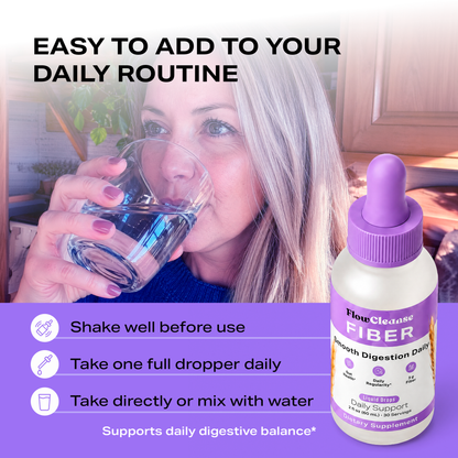 FlowCleanse FIBRE Gouttes Liquides 60 ml – Soutien Quotidien en Fibres – Santé Intestinale et Régularité – Formule Digestion Douce