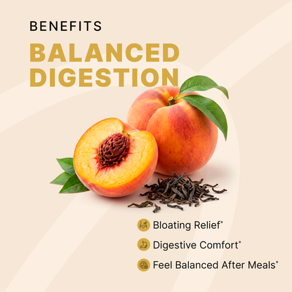 Thryven Cheat Day Reset — Bloating Relief + Digestive Support Powder with ACV, Digestive Enzymes & Ginger* | Feel Better After Meals | Peach Iced Tea | 10 Stick Packs