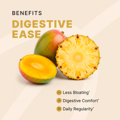 Thryven Flat Belly Fiber — Daily Fiber Powder with Prebiotics, Digestive Enzymes & Probiotics* | Feel Less Bloated | Digestive Comfort + Regularity | Pineapple Mango | 10 Stick Packs