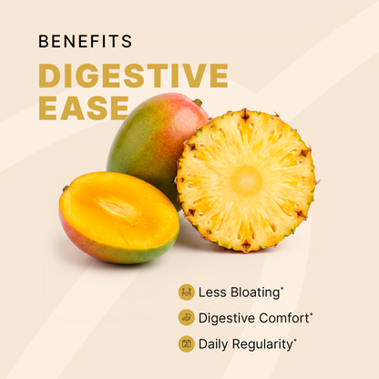 Thryven Flat Belly Fiber — Daily Fiber Powder with Prebiotics, Digestive Enzymes & Probiotics* | Feel Less Bloated | Digestive Comfort + Regularity | Pineapple Mango | 10 Stick Packs