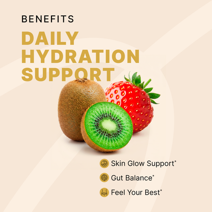 Thryven Gut Glow Fiber — Prebiotic Fiber + Collagen Powder with Vitamin C* | Beauty From Within | Gut + Beauty Support in One Stick | Strawberry Kiwi | 10 Stick Packs