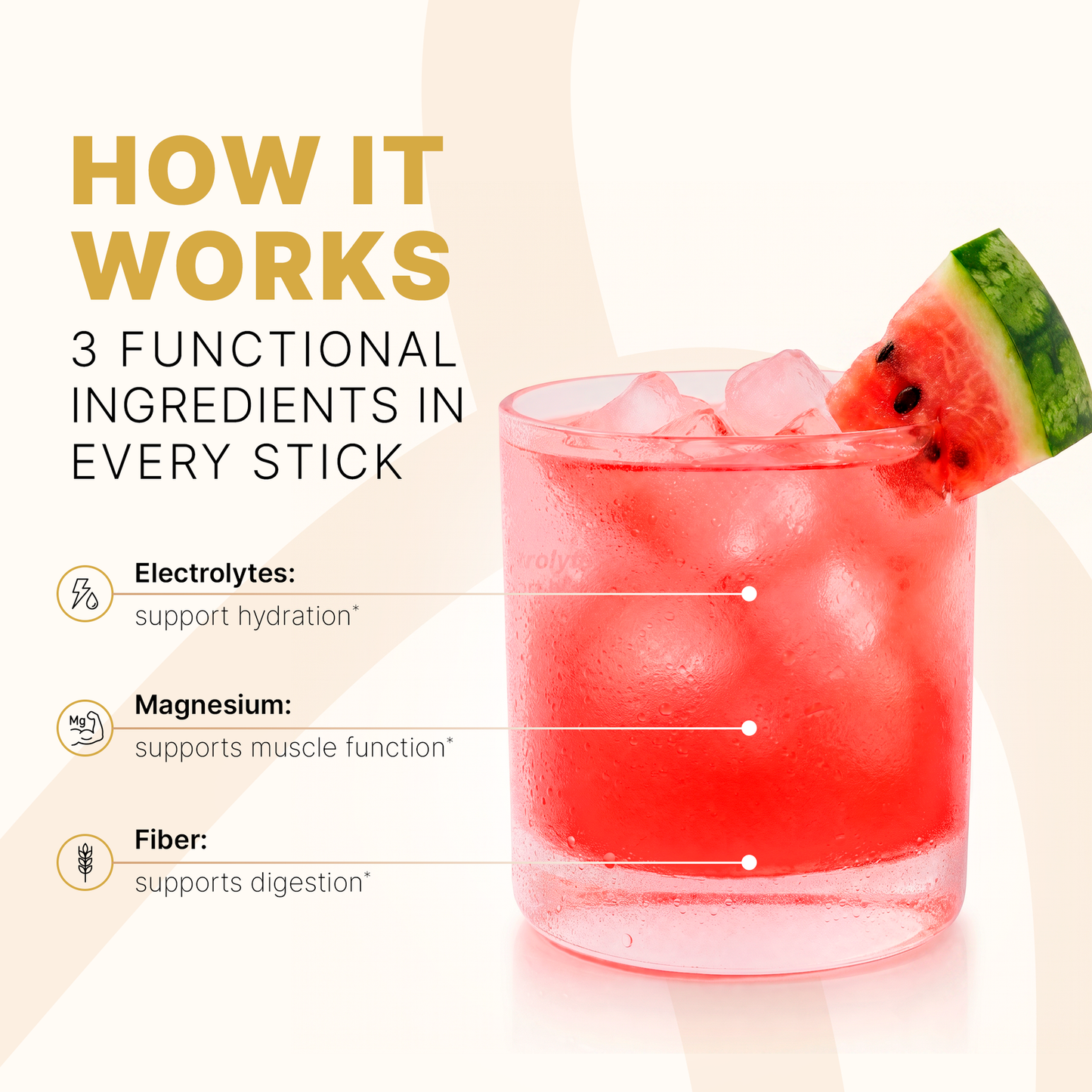 Thryven Hydra Fiber — Electrolyte + Fiber Hydration Powder with Magnesium, Sodium & Potassium* | Feel Hydrated | Electrolytes + Digestive Support | Watermelon Electro Splash | 10 Stick Packs