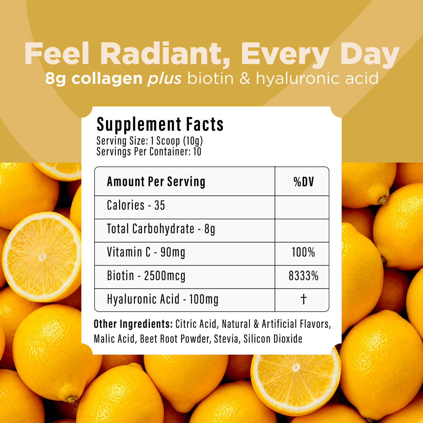Thryven Radiance — Beauty Collagen Powder with Biotin, Hyaluronic Acid & Vitamin C* | Feel Radiant | Hair + Nail Strength + Hydration | Pink Lemonade | 10 Stick Packs