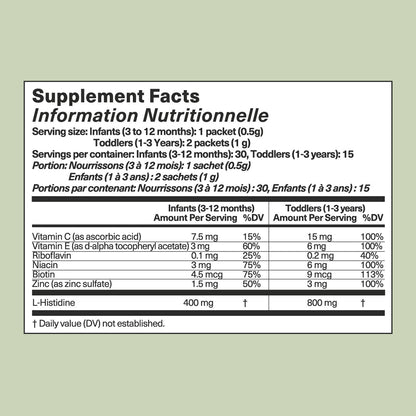 BIA Infant & Toddler Skin Barrier Support L-Histidine Dietary Supplement (Unflavored)
