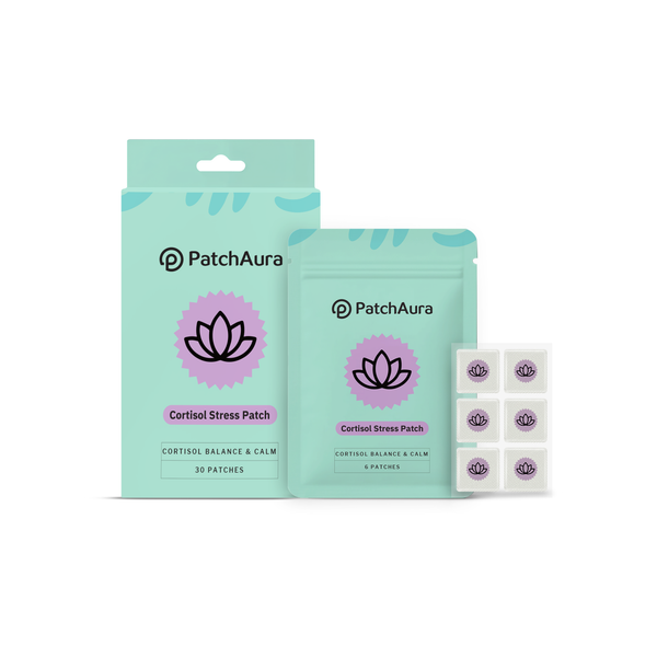 PatchAura Cortisol Patch – Stress Relief & Cortisol Balance, Calm Mood & Relaxation Support, Daily Wellness Patches (30 Patches)
