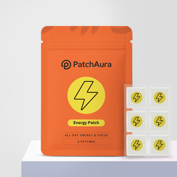PatchAura Energy Patch – All Day Energy & Focus Support, Mental Clarity & Stamina Boost, Long-Lasting Wellness Patches (30 Patches)