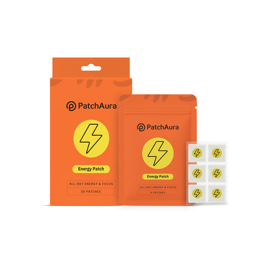 PatchAura Patch Énergisant – Énergie et Concentration Toute la Journée, Clarté Mentale et Endurance Accrues, Patchs Bien-être Longue Durée (30 Patchs)