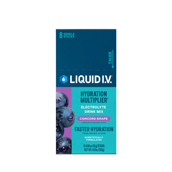 Liquid I.V. Hydration Multiplier - Concord Grape - Hydration Powder Packets | Electrolyte Drink Mix | Easy Open Single-Serving Stick | Non-GMO | 8 Sticks