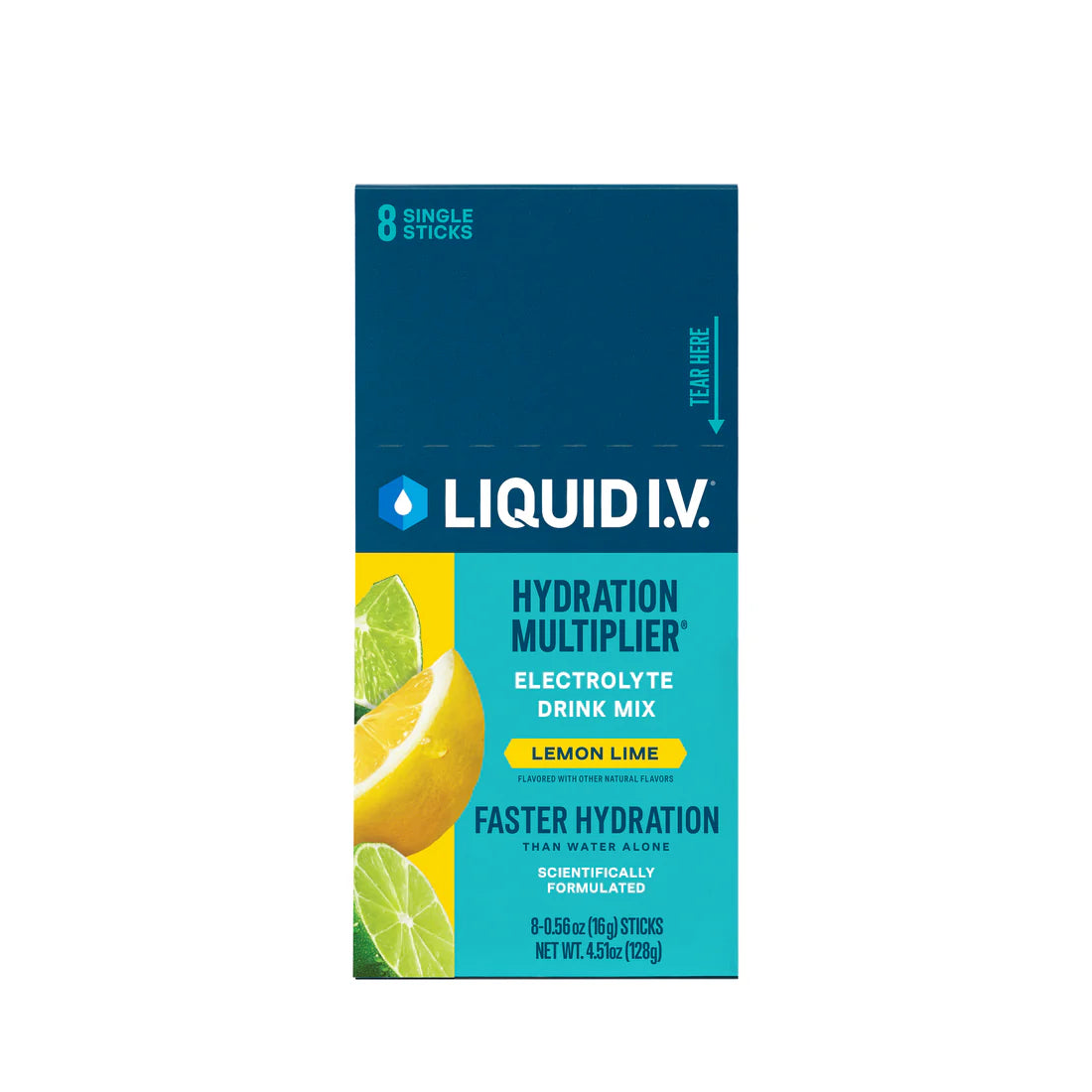 Liquid I.V. Hydration Multiplier - Lemon Lime - Hydration Powder Packets | Electrolyte Drink Mix | Easy Open Single-Serving Stick | Non-GMO | 8 Sticks