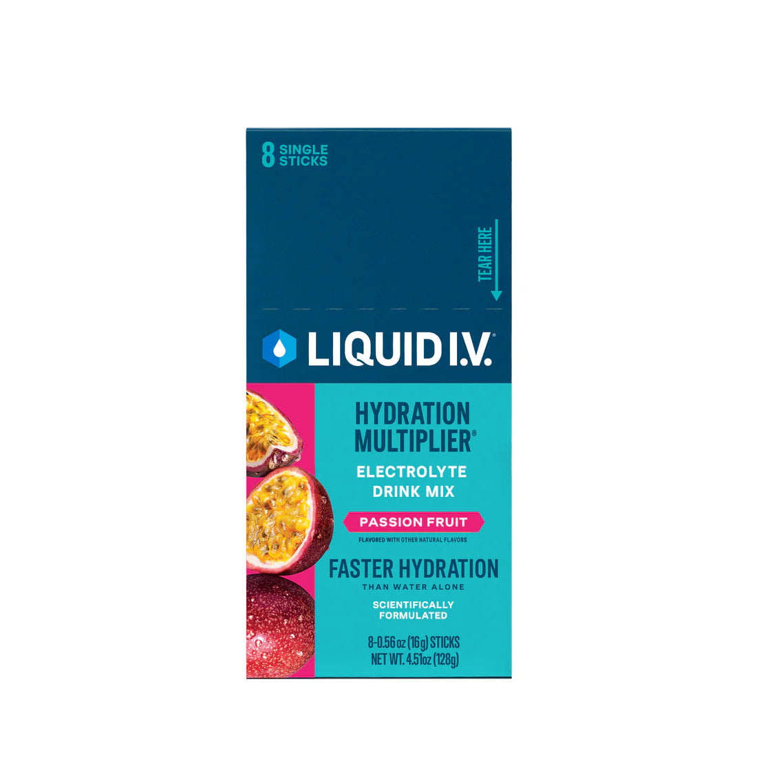 Liquid I.V. Hydration Multiplier - Passion Fruit - Hydration Powder Packets | Electrolyte Drink Mix | Easy Open Single-Serving Stick | Non-GMO | 8 Sticks