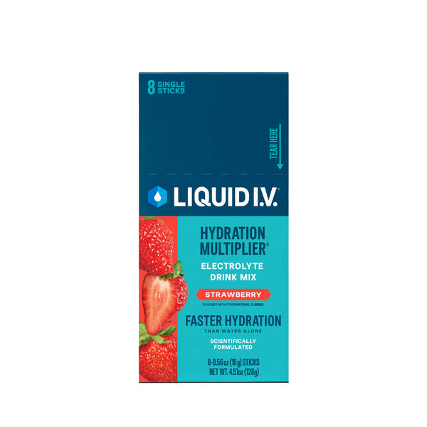 Liquid I.V. Hydration Multiplier - Strawberry - Hydration Powder Packets | Electrolyte Drink Mix | Easy Open Single-Serving Stick | Non-GMO | 8 Sticks