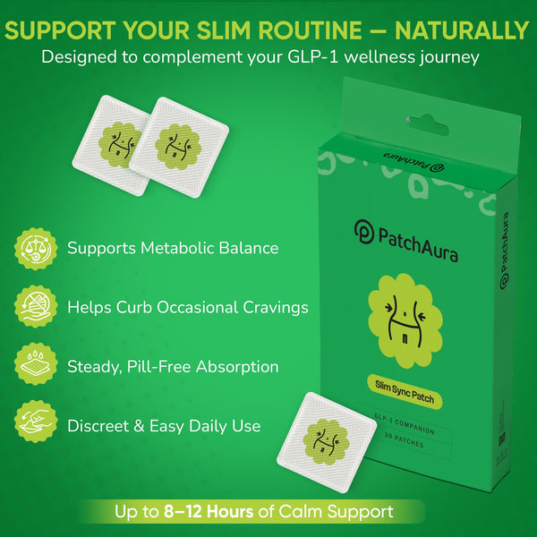 PatchAura SlimSync Patch – GLP-1 Companion & Metabolic Support (30 Patches)