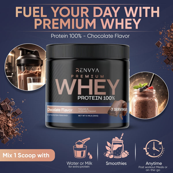 Renvya Whey Protein Powder 100% Chocolate – Premium Protein Shake for Muscle Growth, Recovery & Lean Muscle Support, Fast Absorbing