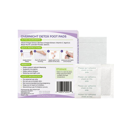 FootAura Overnight Foot Patches – Deep Sleep & Calm Support – Lavender Infused – Relax, Unwind & Wake Refreshed – 14 Count