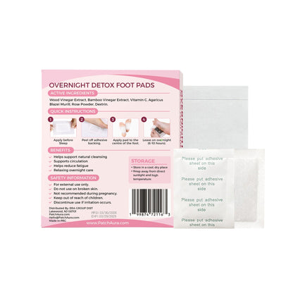 FootAura Overnight Foot Patches – Detox & Relaxation While You Sleep – Rose Extract – Refresh, Restore & Rebalance – 14 Count