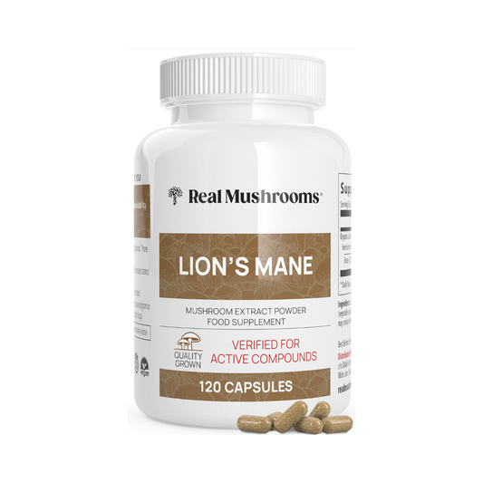 Lions Mane Mushroom Cognition Capsules (120 Capsules) Lions Mane Mushroom Powder Extract Capsules | Brain Supplement, Brain Vitamins, Focus Supplement