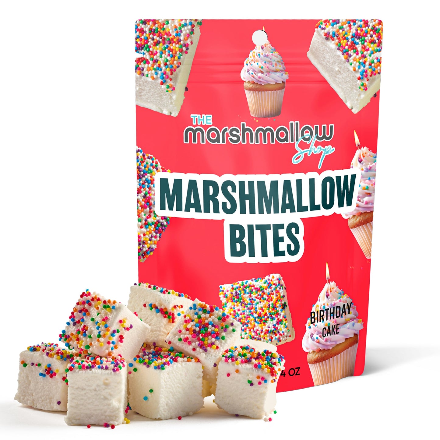 Marshmallow Bites - Sweet Candy Coated Fluffy Marshmallow Snacks Mix Flavours