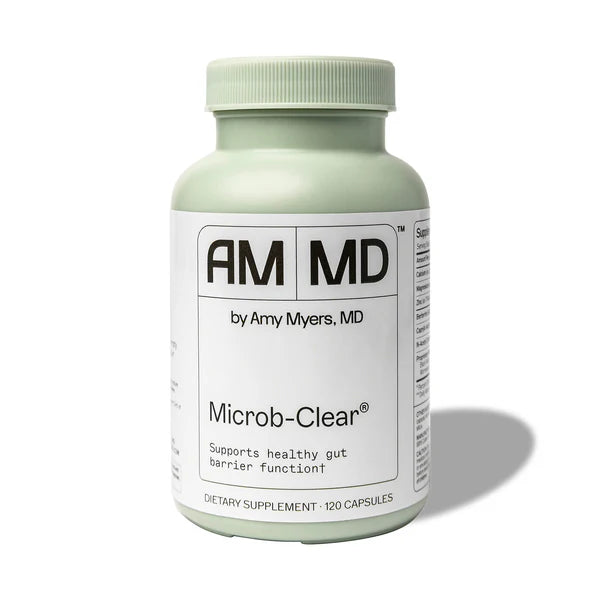 Amy Myers MD Microb-Clear - Gut Health Support Supplement with Black Walnut & NAC - GI Tract Health Supplement to Aid Against Bloating & Constipation Discomfort - 120 Capsules (60 Servings)