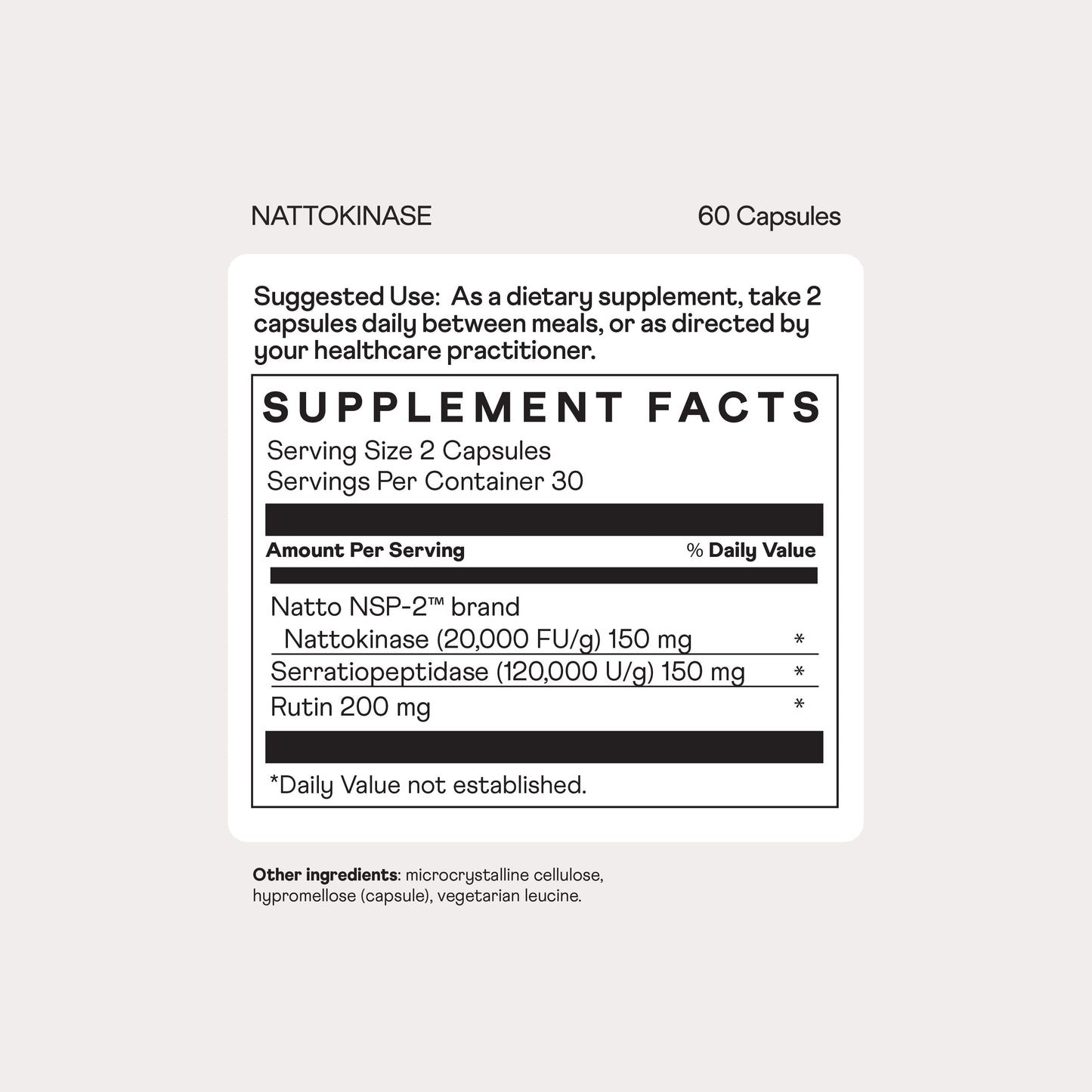 Nuray Nattokinase 150 mg, 20,000 FU per Serving – Supports Healthy Circulation and Vascular Function, 60 Vegetarian Capsules