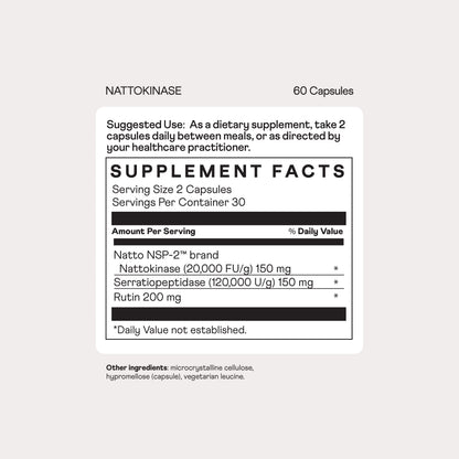 Nuray Nattokinase 150 mg, 20,000 FU per Serving – Supports Healthy Circulation and Vascular Function, 60 Vegetarian Capsules