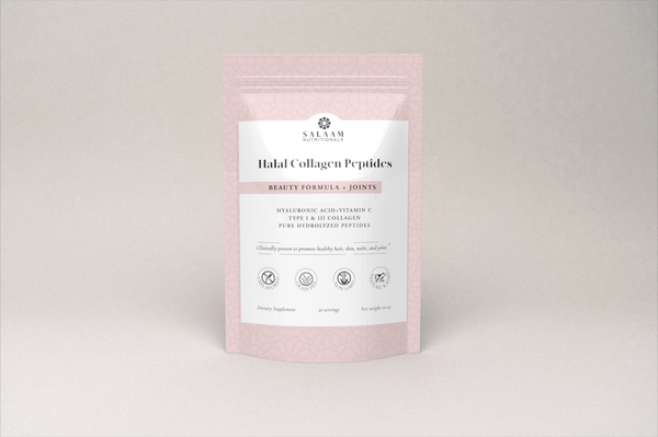 Pure Collagen Hydrolyzed Peptides Type 1 & 3 Powder - With Vitamin C & Hyaluronic Acid | Salaam Nutritionals