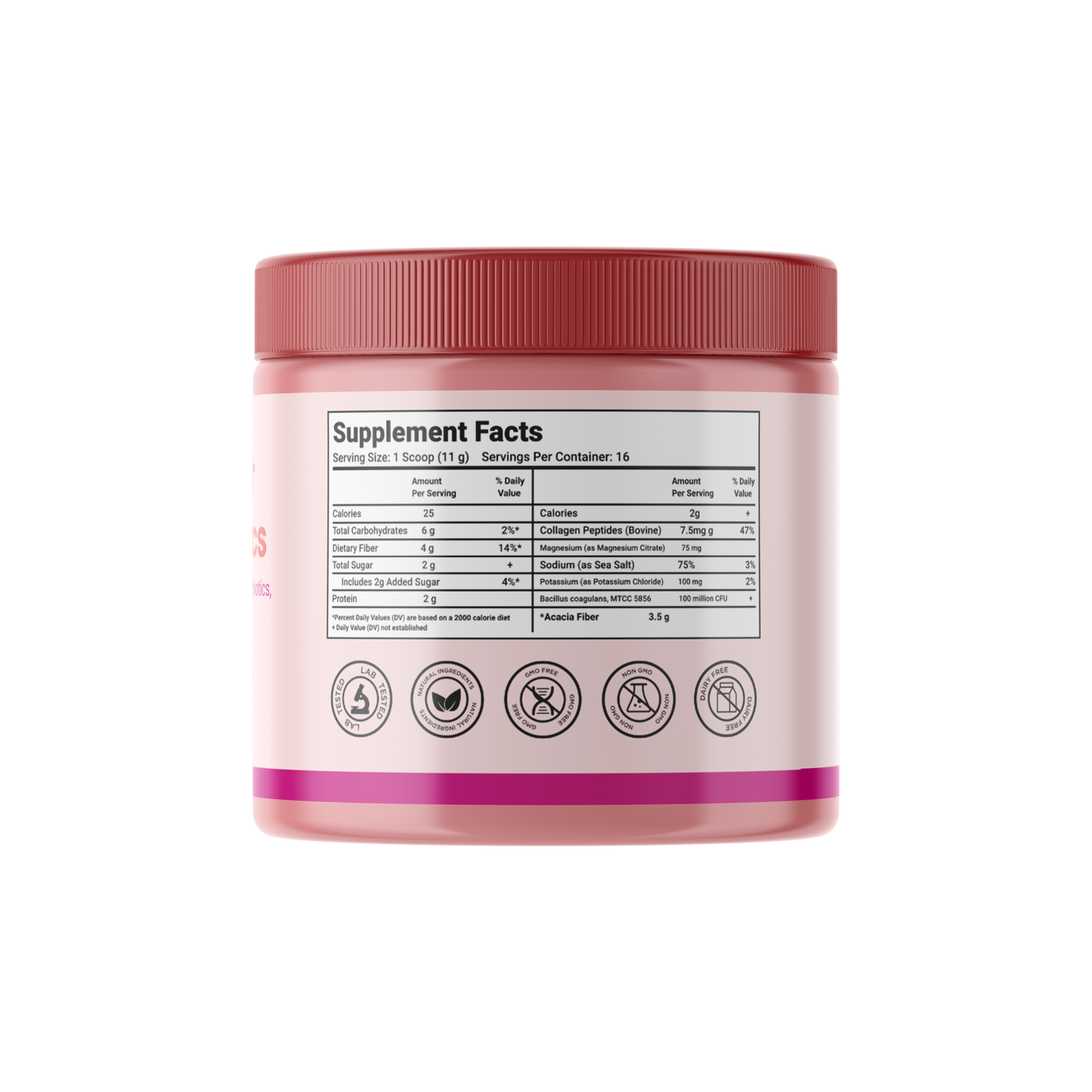 Renvya Poudre quotidienne de fibres + probiotiques – Mélange pour la santé digestive avec collagène, électrolytes et prébiotiques pour la santé intestinale, les ballonnements et la régularité