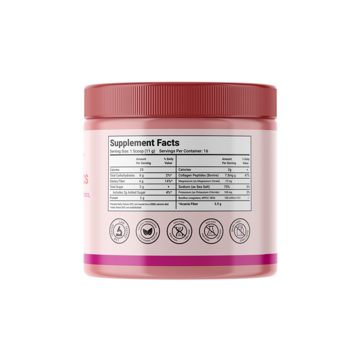 Renvya Poudre quotidienne de fibres + probiotiques – Mélange pour la santé digestive avec collagène, électrolytes et prébiotiques pour la santé intestinale, les ballonnements et la régularité