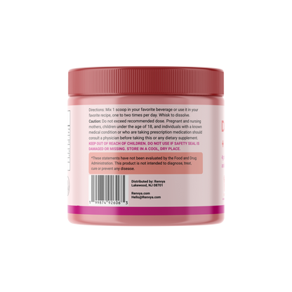 Renvya Poudre quotidienne de fibres + probiotiques – Mélange pour la santé digestive avec collagène, électrolytes et prébiotiques pour la santé intestinale, les ballonnements et la régularité