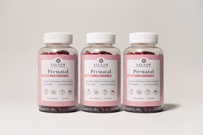 Prenatal Vitamins - Gummy Multivitamins with Folate & DHA - 90 Count | Salaam Nutritionals