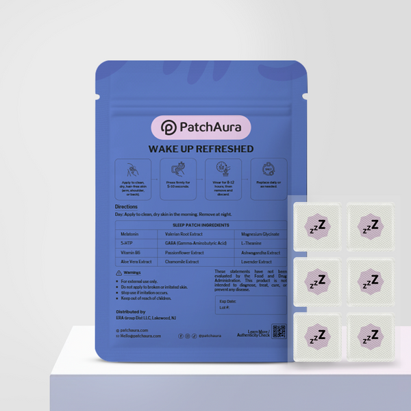 PatchAura Sleep Patch – Deep Sleep & Recovery Support, Relaxation & Nighttime Rest Aid, Long-Lasting Wellness Patches (30 Patches)