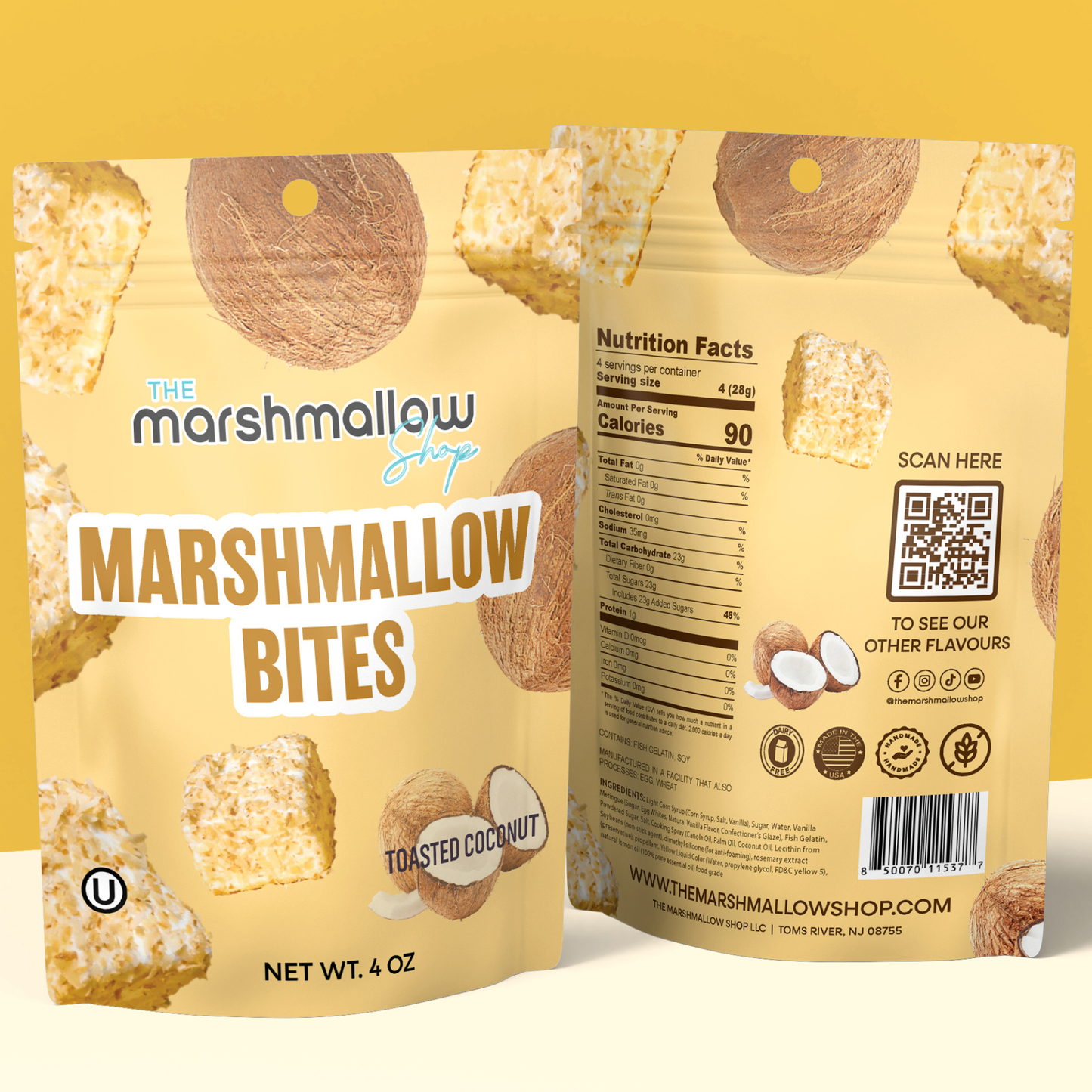 Marshmallow Bites - Sweet Candy Coated Fluffy Marshmallow Snacks Mix Flavours