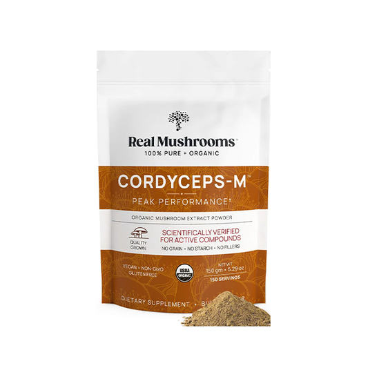 Real Mushrooms Cordyceps Powder - Performance Mushroom Extract with Organic Militaris for Energy Immune Support Vegan Supplement, Boost Non-GMO, 60 Servings