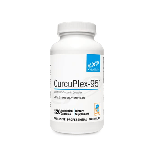 XYMOGEN CurcuPlex-95 - Turmeric Curcumin Supplements with Enhanced Bioavailability - Daily Brain Support Supplement (120 Vegan Turmeric Capsules)