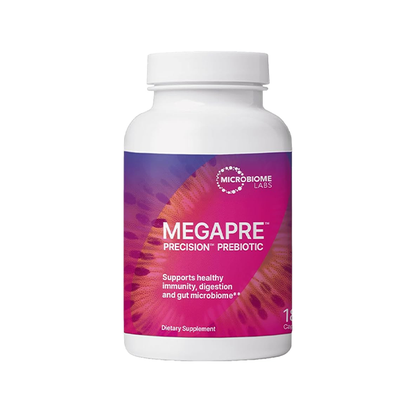Microbiome Labs MegaPre Prebiotic Fiber Supplement in Vegetable Capsules - Prebiotic Supplement with Clinically Tested Oligosaccharides - Support Microbial Diversity & Gut Health (180 Capsules)
