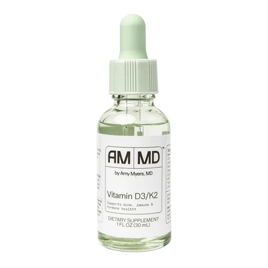 Dr. Amy Myers Vitamin D3 K2 Liquid Drops - 5 Drops Contain 5000 IU VIT D3, 50 MCG Vitamin K2 MK-7 - Support Immune System Function, Energy Level, Healthy Bones - Non-GMO, Tasteless, 1 OZ Liquid